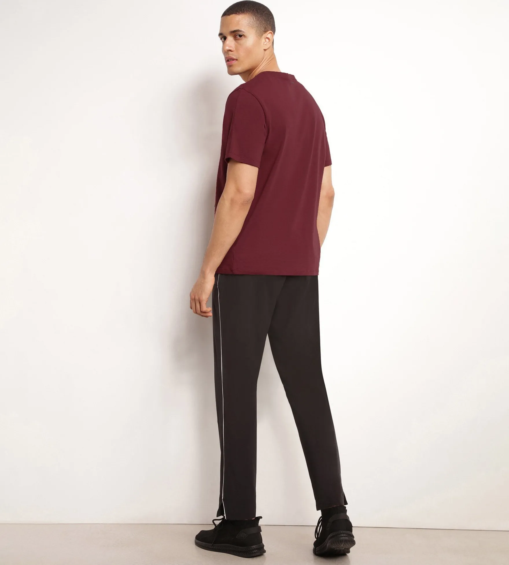 T-shirt de sport homme thermorégulateur en jersey Bordeaux Dim Move