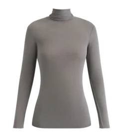 T-shirt femme à col montant Gris Dim Thermal