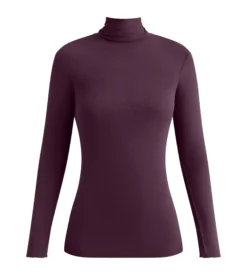 T-shirt femme à col montant Violet Dim Thermal