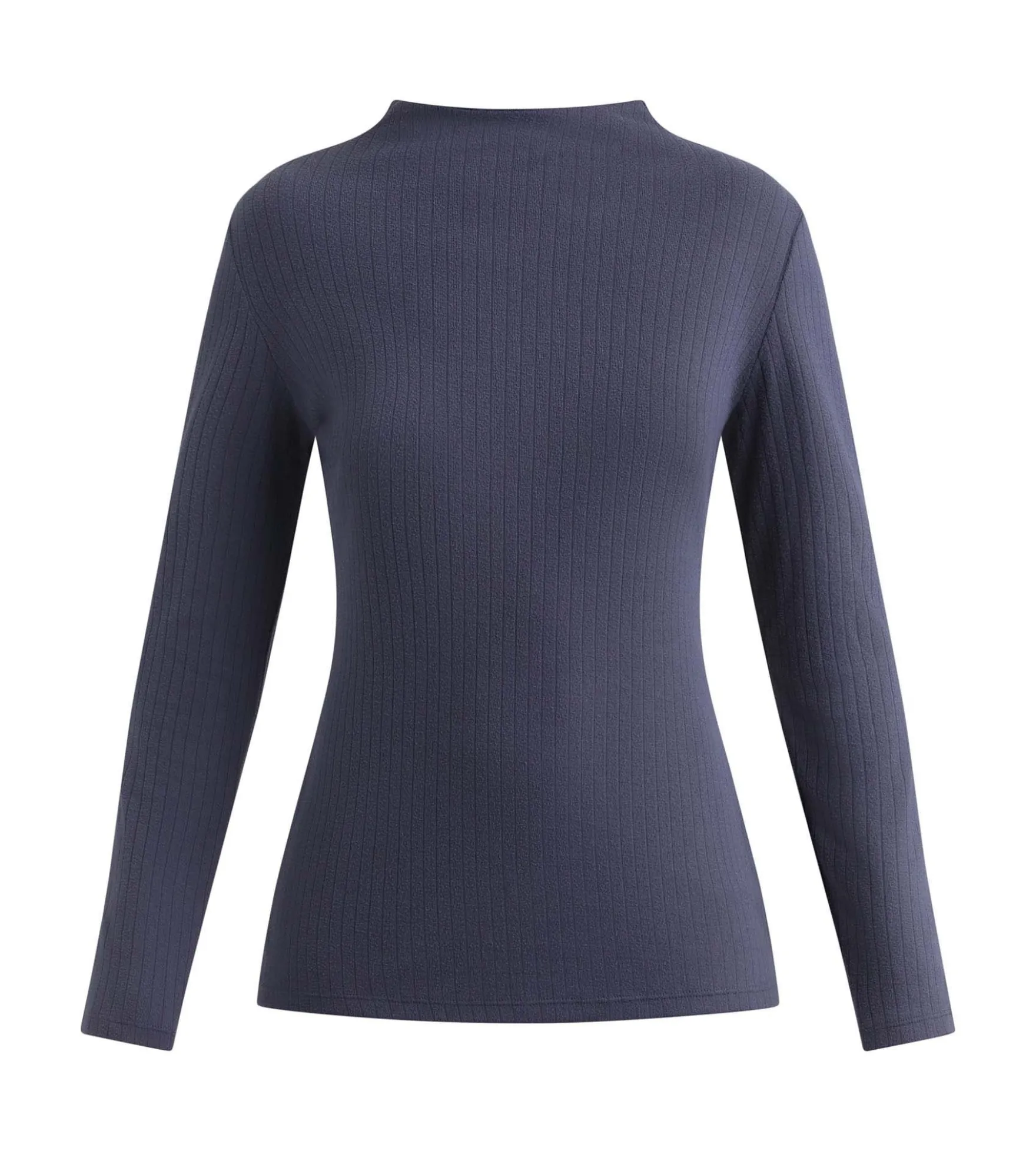 T-shirt femme côtelé à col montant Gris Dim Thermal