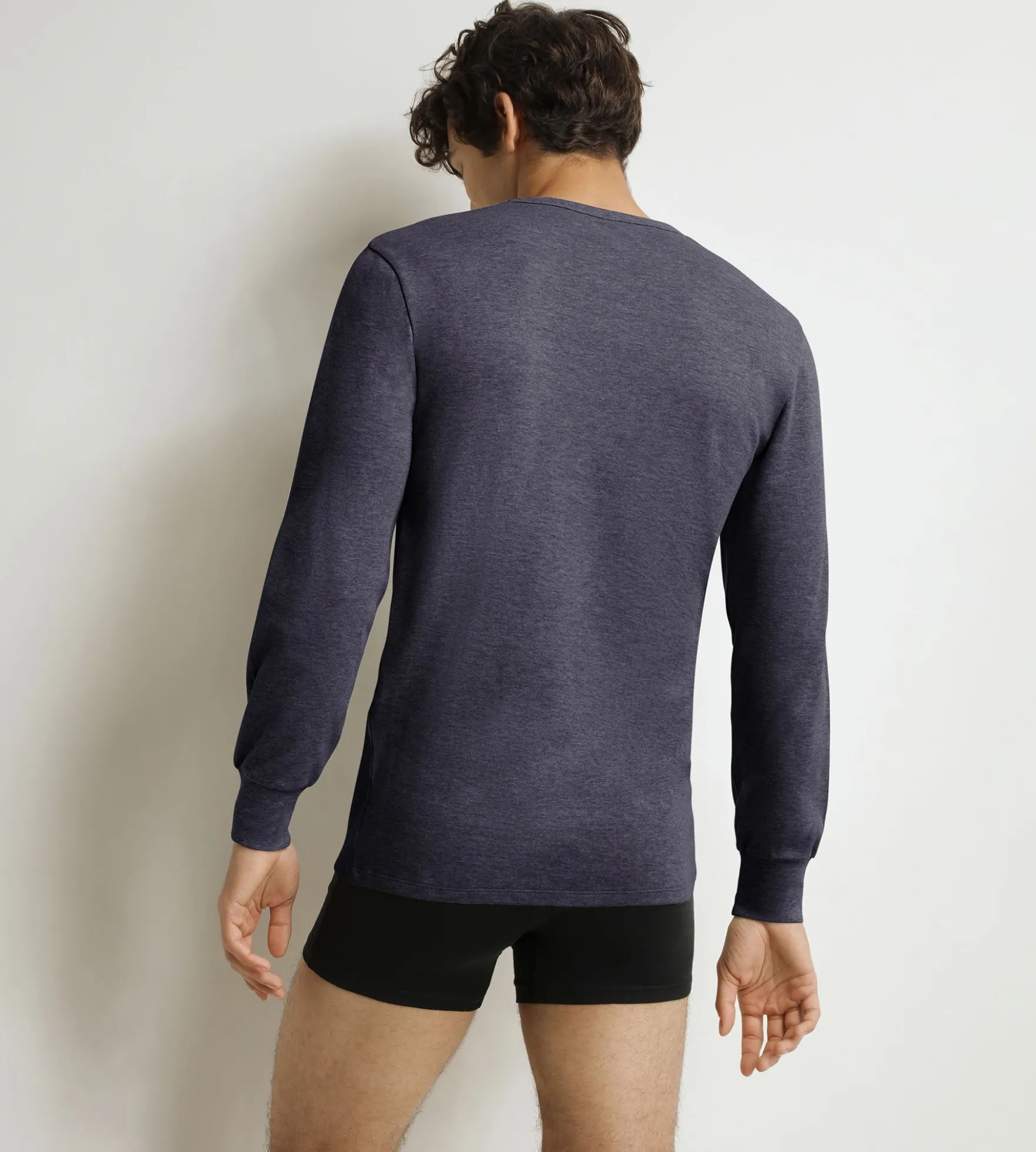 T-shirt homme en coton gris bleuté Dim Thermal
