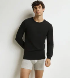 T-shirt homme en coton noir Dim Thermal