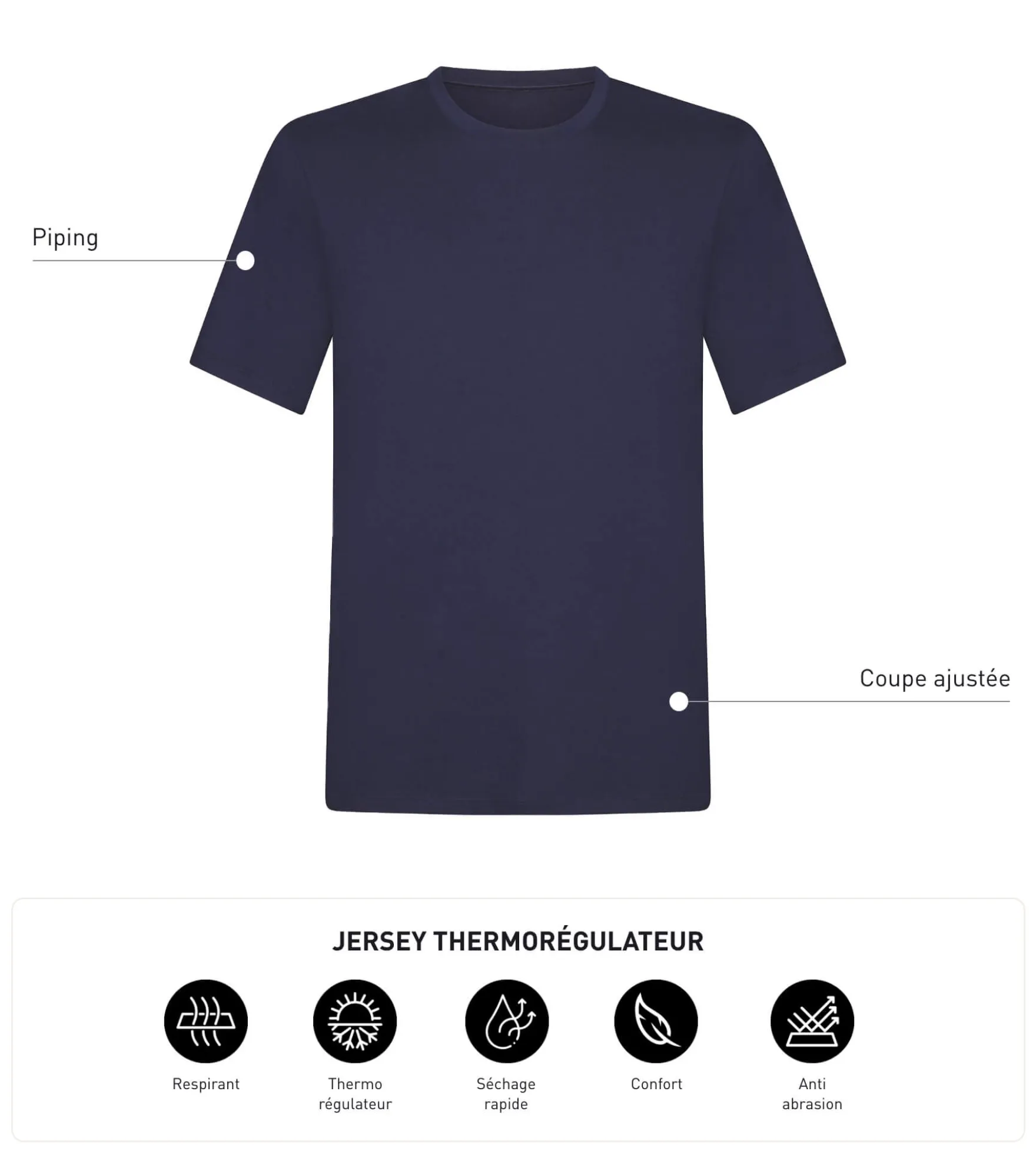 T-shirt thermorégulateur homme Bleu Dim Move